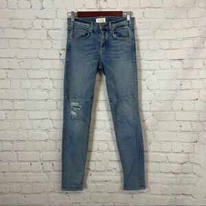 McGuire Denim Medium Wash Distressed Moto Jeans size 25